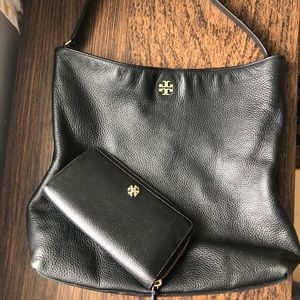 Tory Burch Black Handbag and Wallet